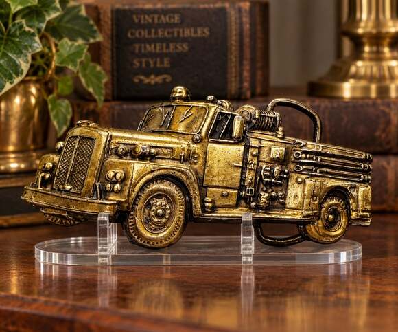 Baron Other - Vtg 70s Baron Solid Brass Fire Engine Truck Belt Buckle 4085 Fireman Firefighter
